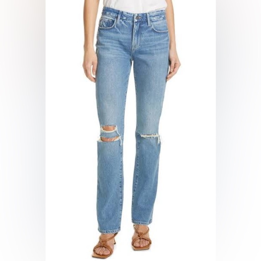 Frame Denim Le Mini Boot Women's Montgrove Blue Straight Leg Jeans NWT Size 28